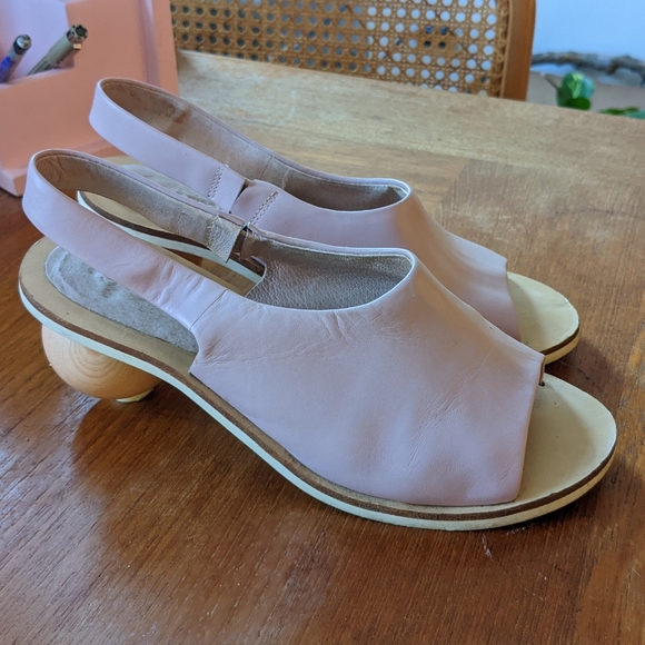 🔮 Sphere LEATHER Pink HEELS Memphis Milano 37 - Picture 5 of 6